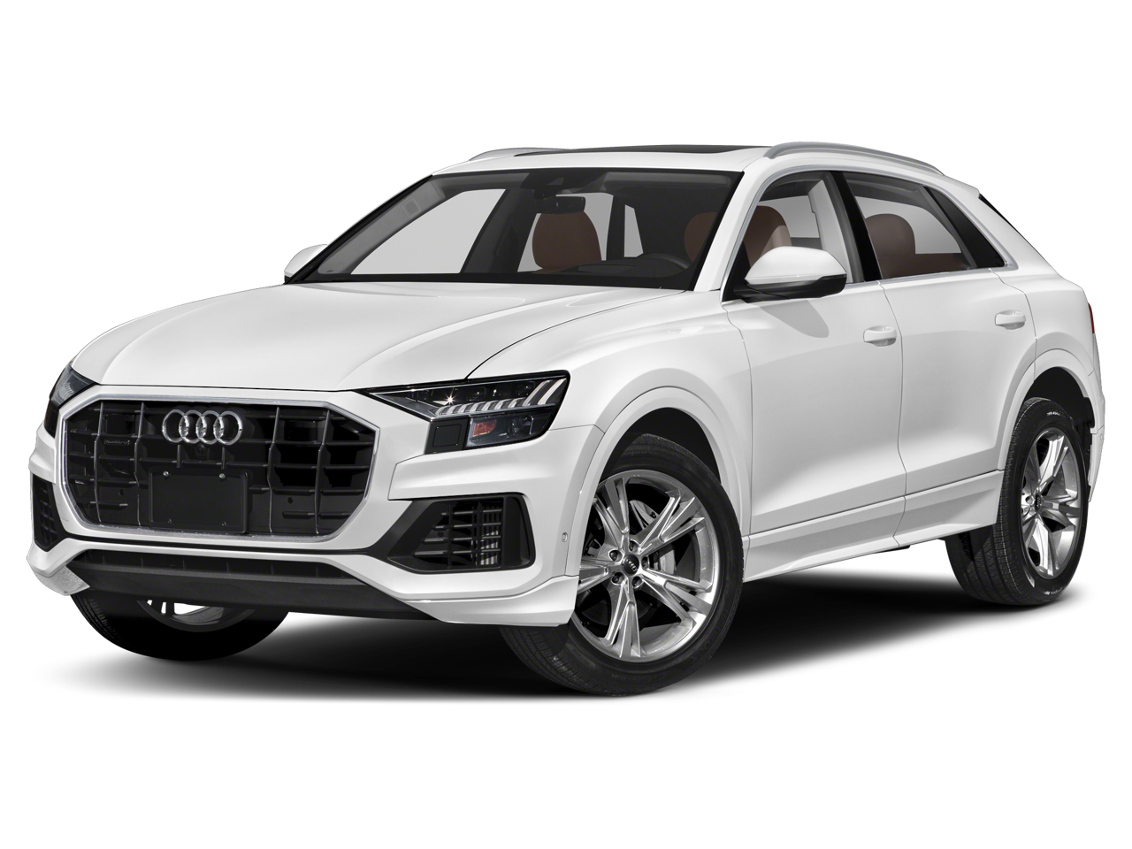 2019 Audi Q8 3.0T Premium Plus in Gray — front three-quarter view