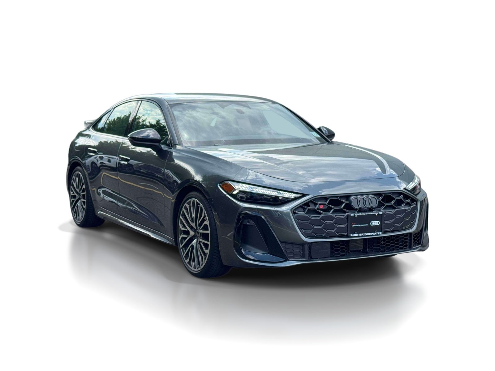 2025 Audi S5 Premium Plus 3.0 TFSI quattro in Gray — front three-quarter view